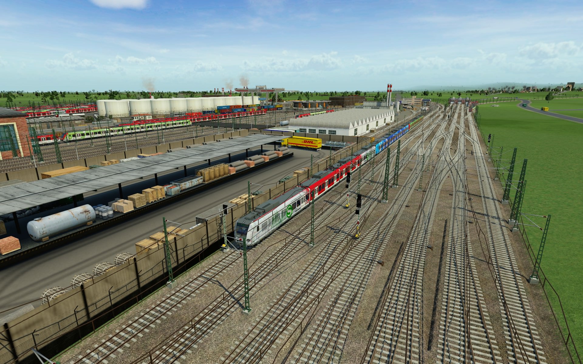 Blick von der Strecke auf den östlichen Bereich des S-Bahn Betriebswerkes