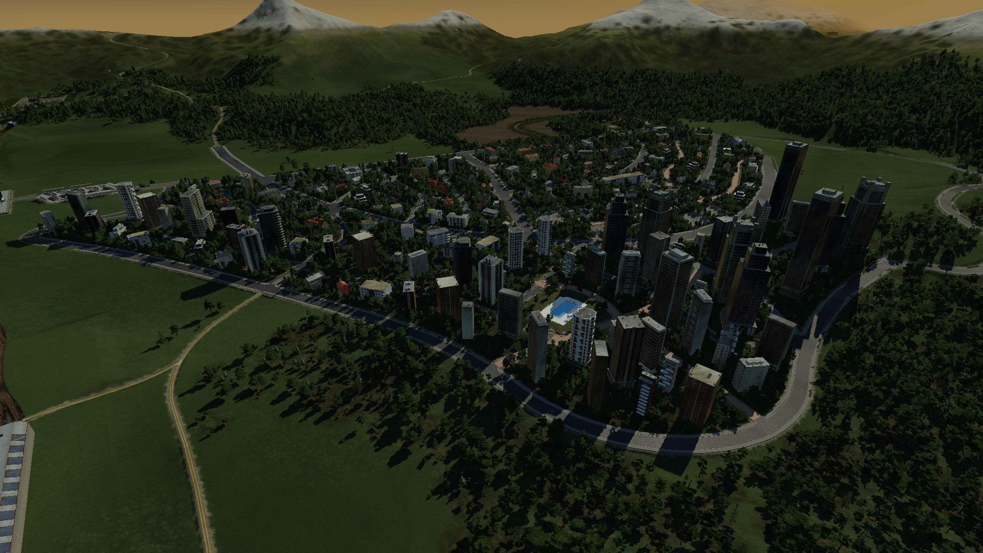 Stadt im Tal