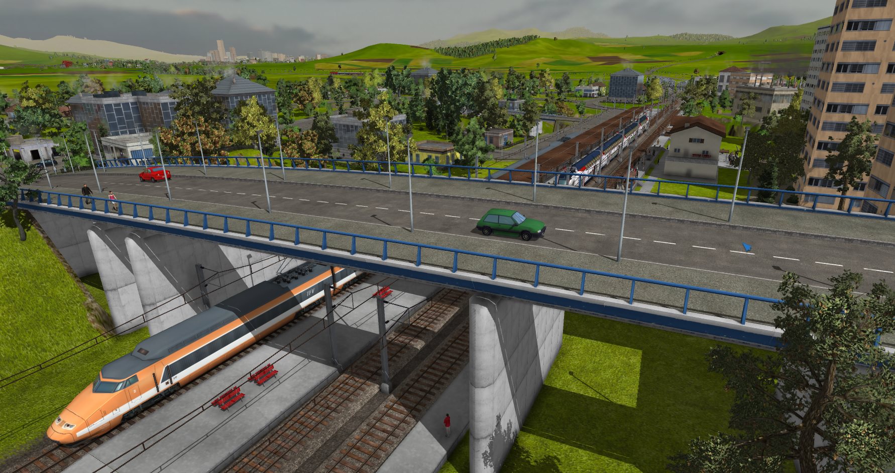 TGV unter Brücke