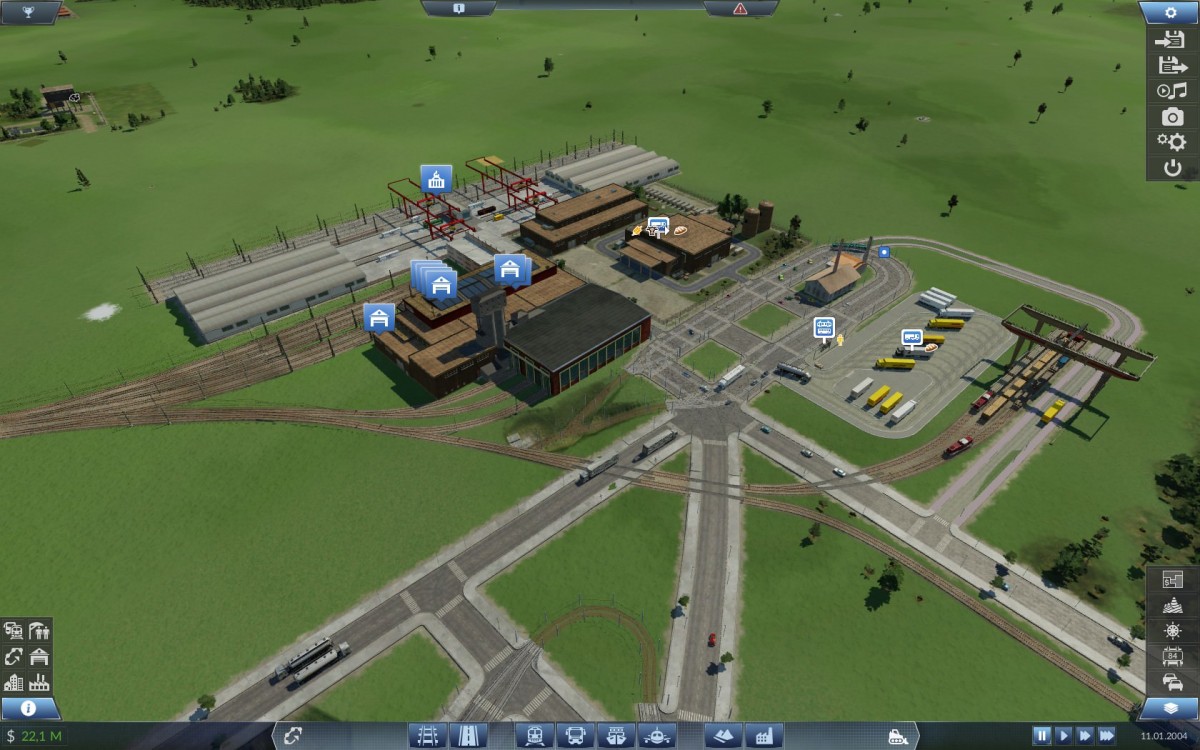 Ein Industriegebiet entsteht.