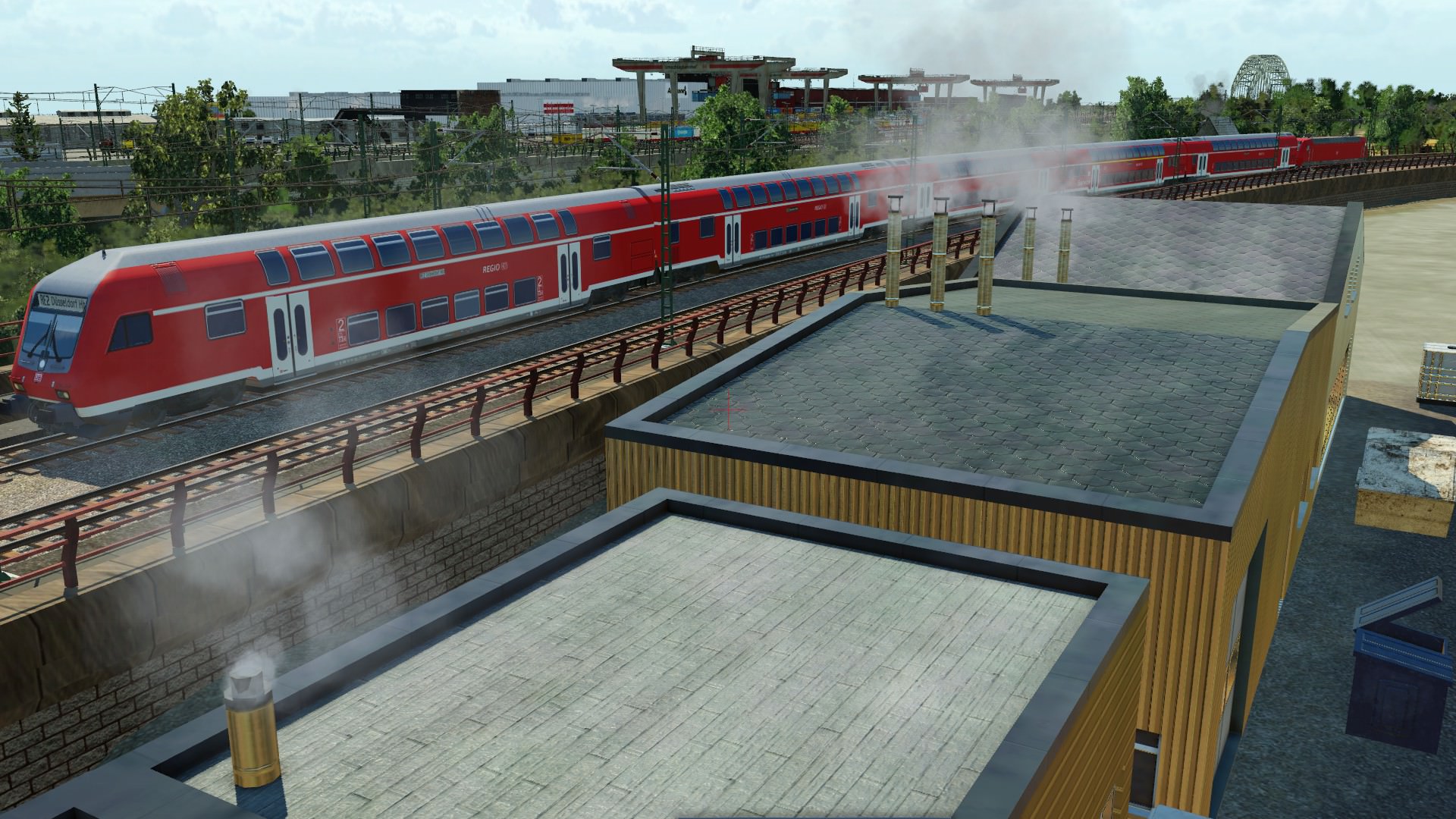 Der 1. Umschlagbahnhof im Hintergrund