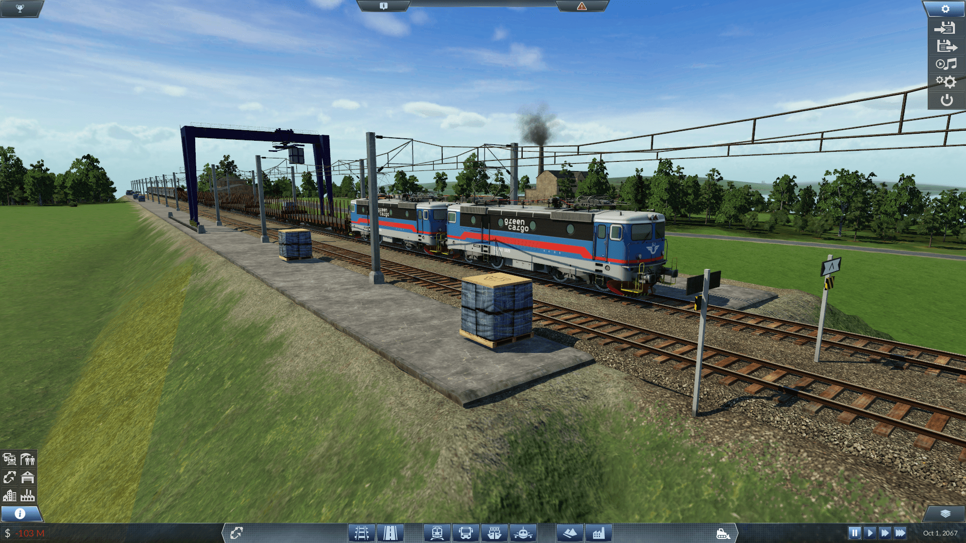 Green Cargo train with double Rc locomotives