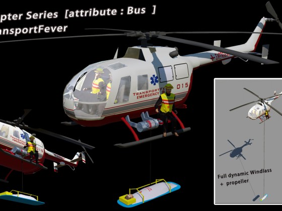 Helicopter Series For TransportFever - [attribute : Bus  ]