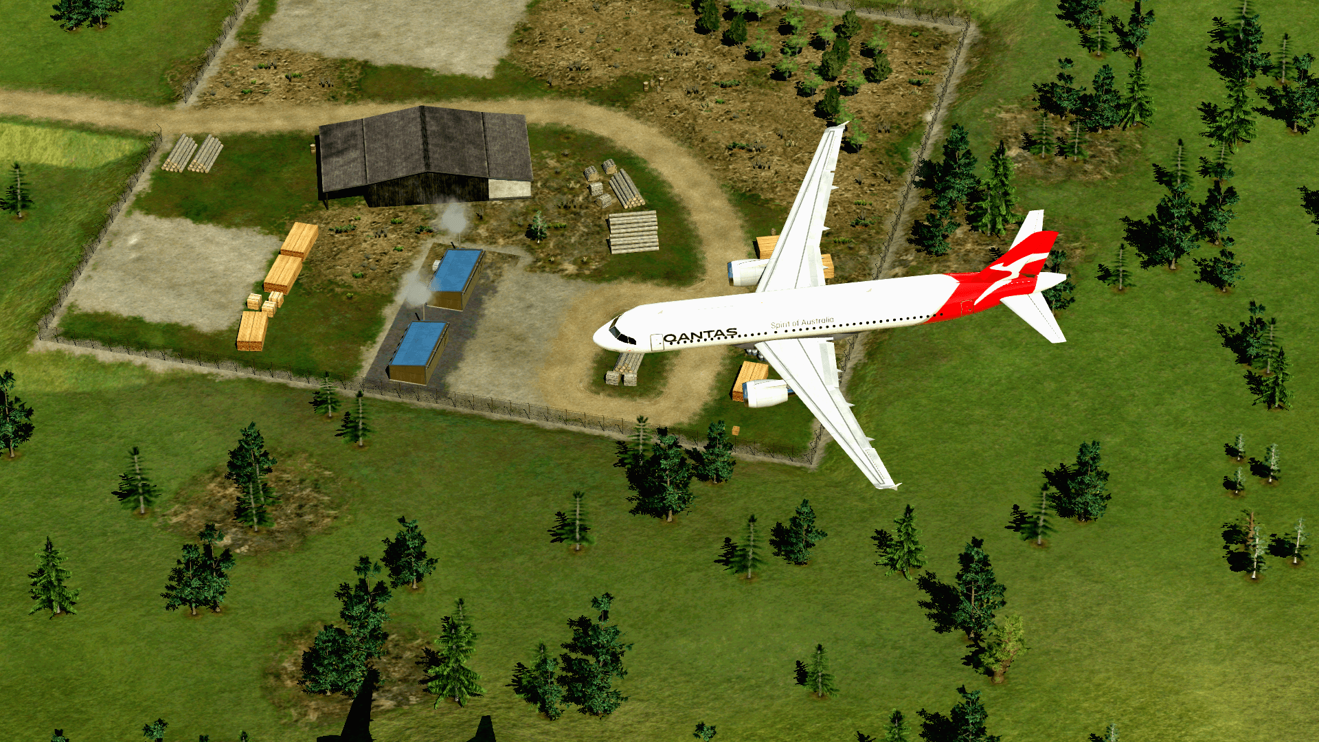 Sägewerk in der Anflugschneise