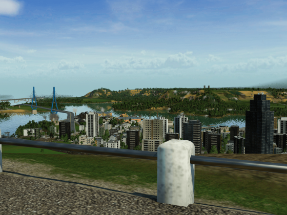Vu du port et une partie de la ville avec ses tours, depuis le spot des montgolfière