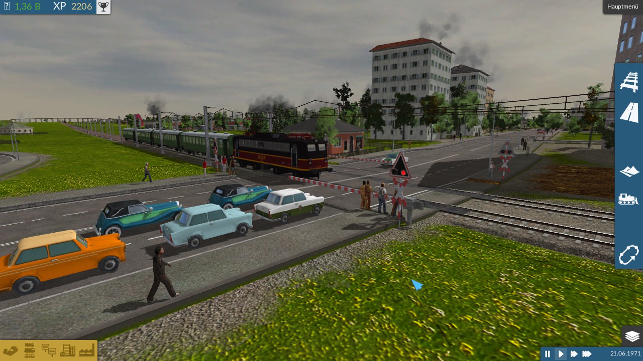 Stau am Bahnübergang