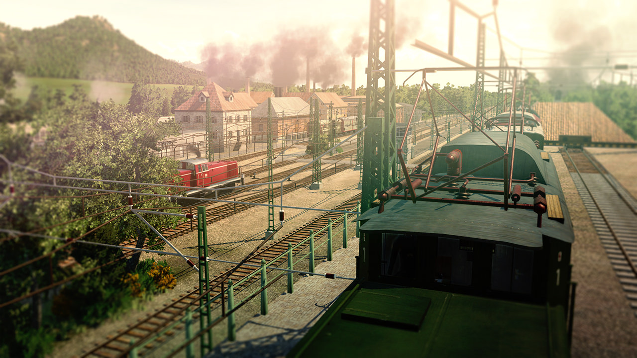 Blick auf den kleinen Güterbahnhof mit Sägewerk