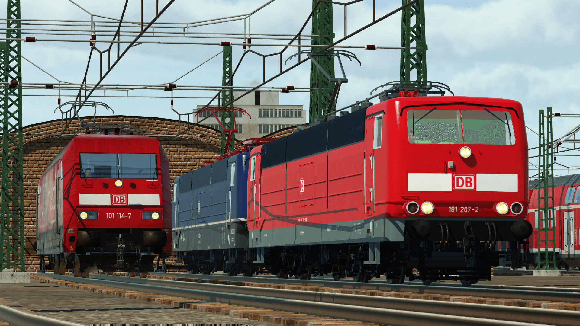 3 Loks der Fernverkehrsevulotion, schlummern auf den Abstellgleisen vom Staufenberger Hauptbahnhof.