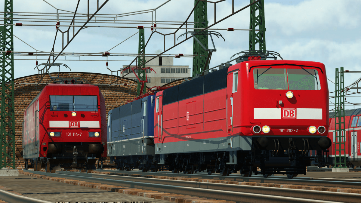 3 Loks der Fernverkehrsevulotion, schlummern auf den Abstellgleisen vom Staufenberger Hauptbahnhof.