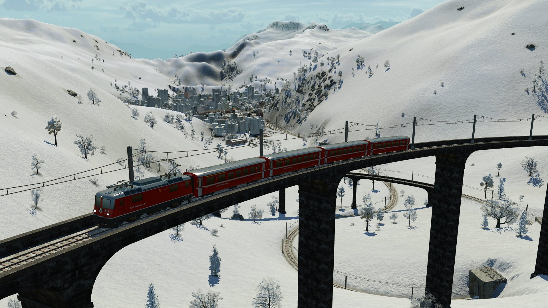 MGB mit Blick auf Andermatt