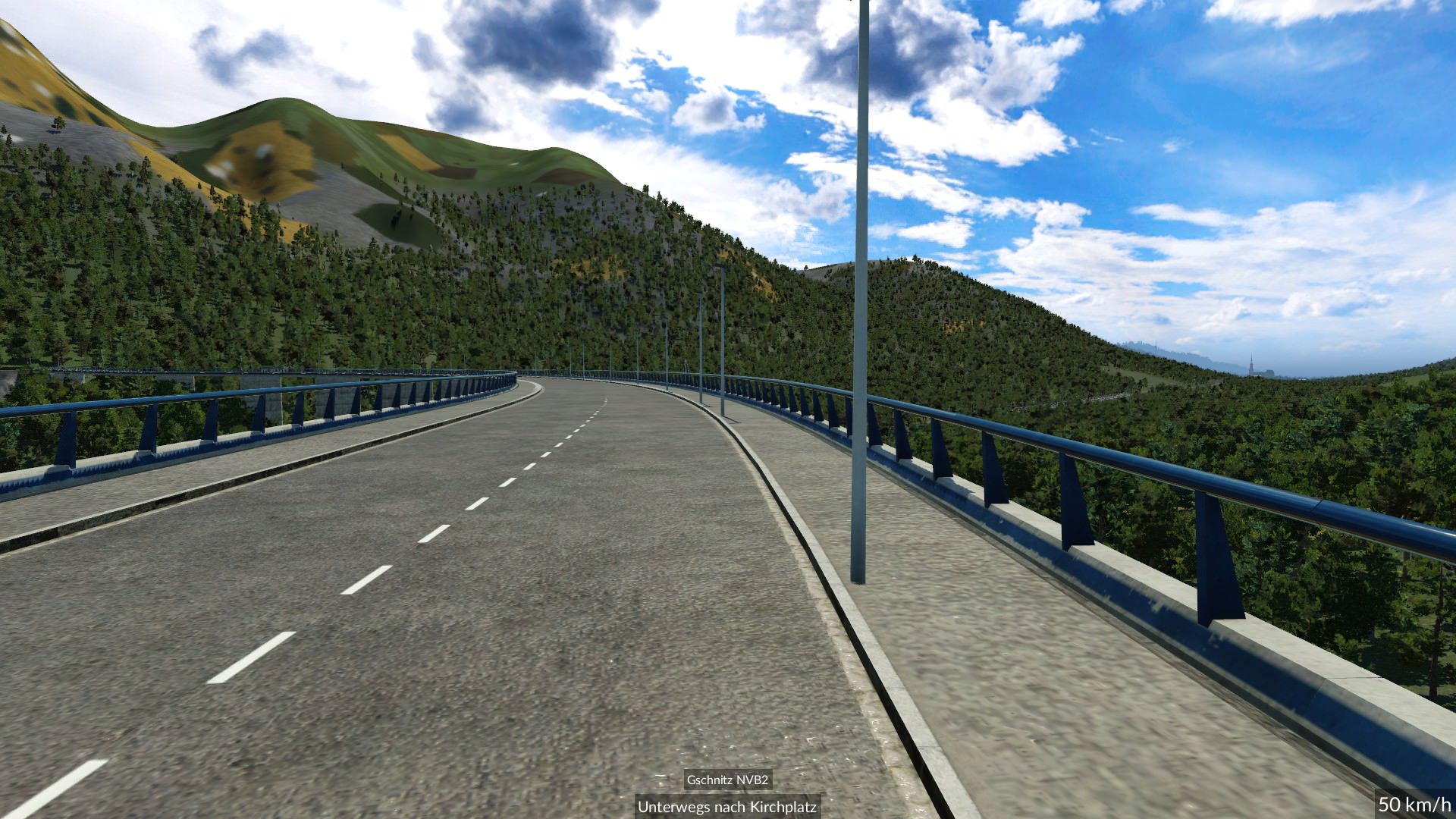 Busfahrt in Gschnitz über die Talbrücke mit Blick nach Matrei