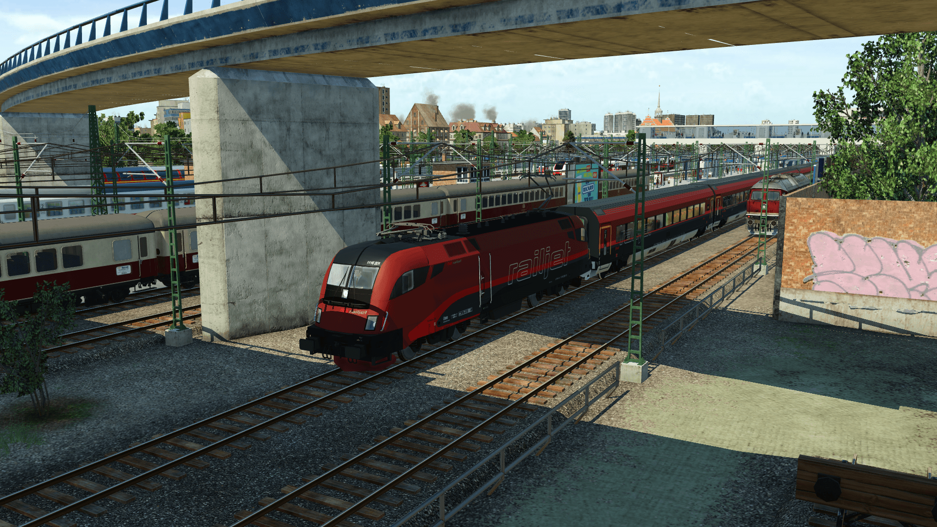 ÖBB Railjet, Ausfahrt Franzburg Hbf