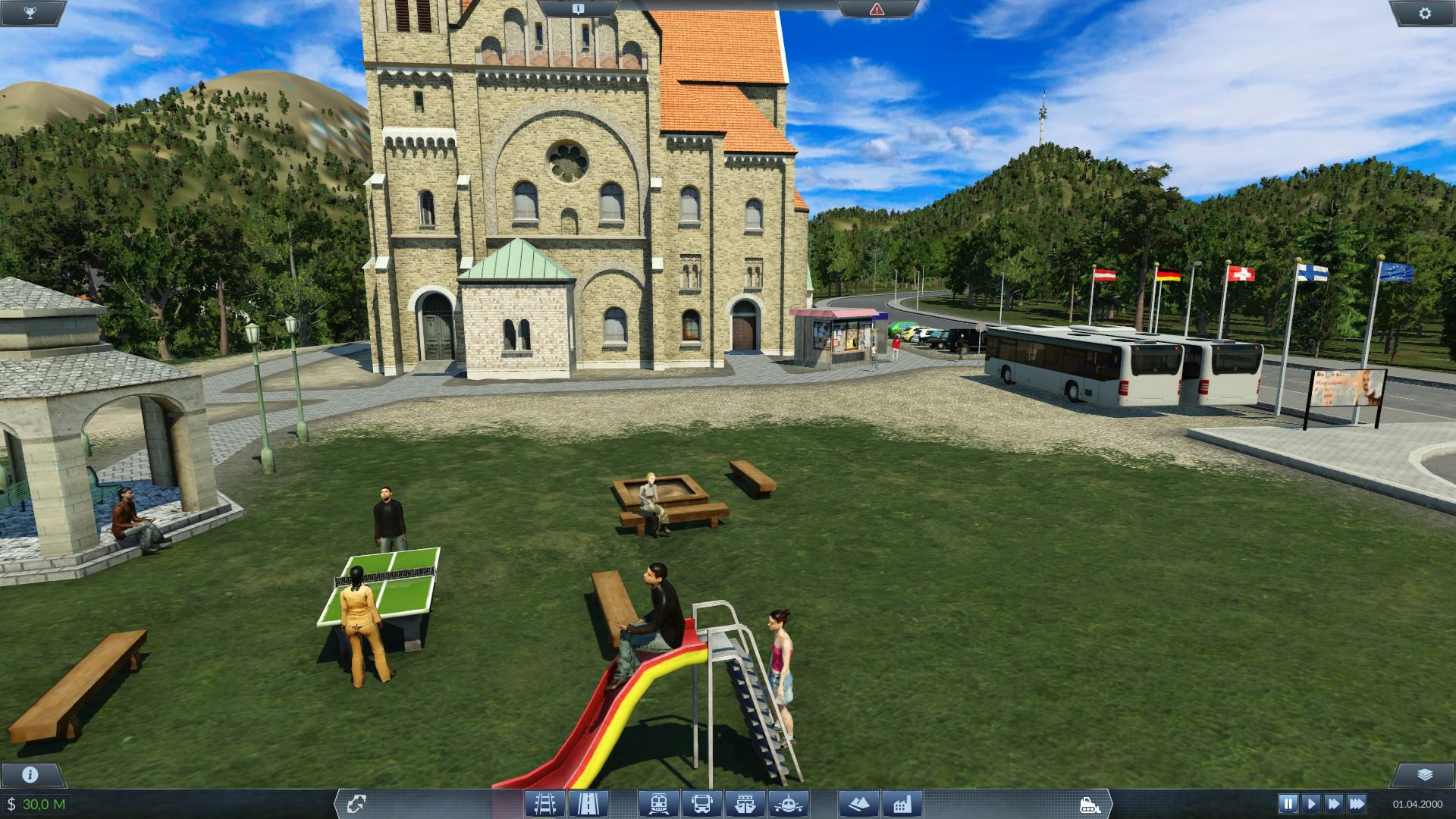 Warten auf die Führung am Spielplatz
