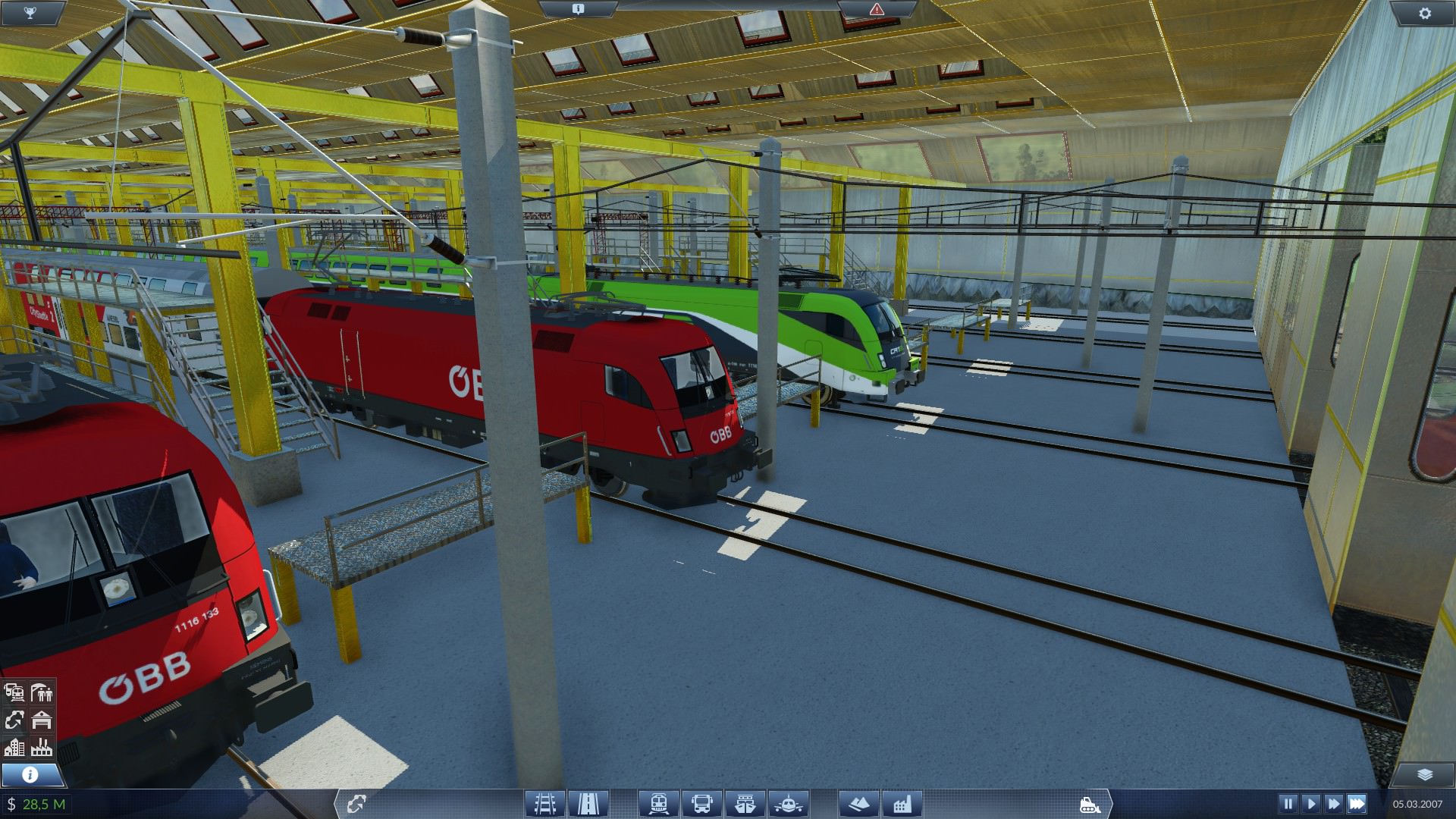 Züge im Depot