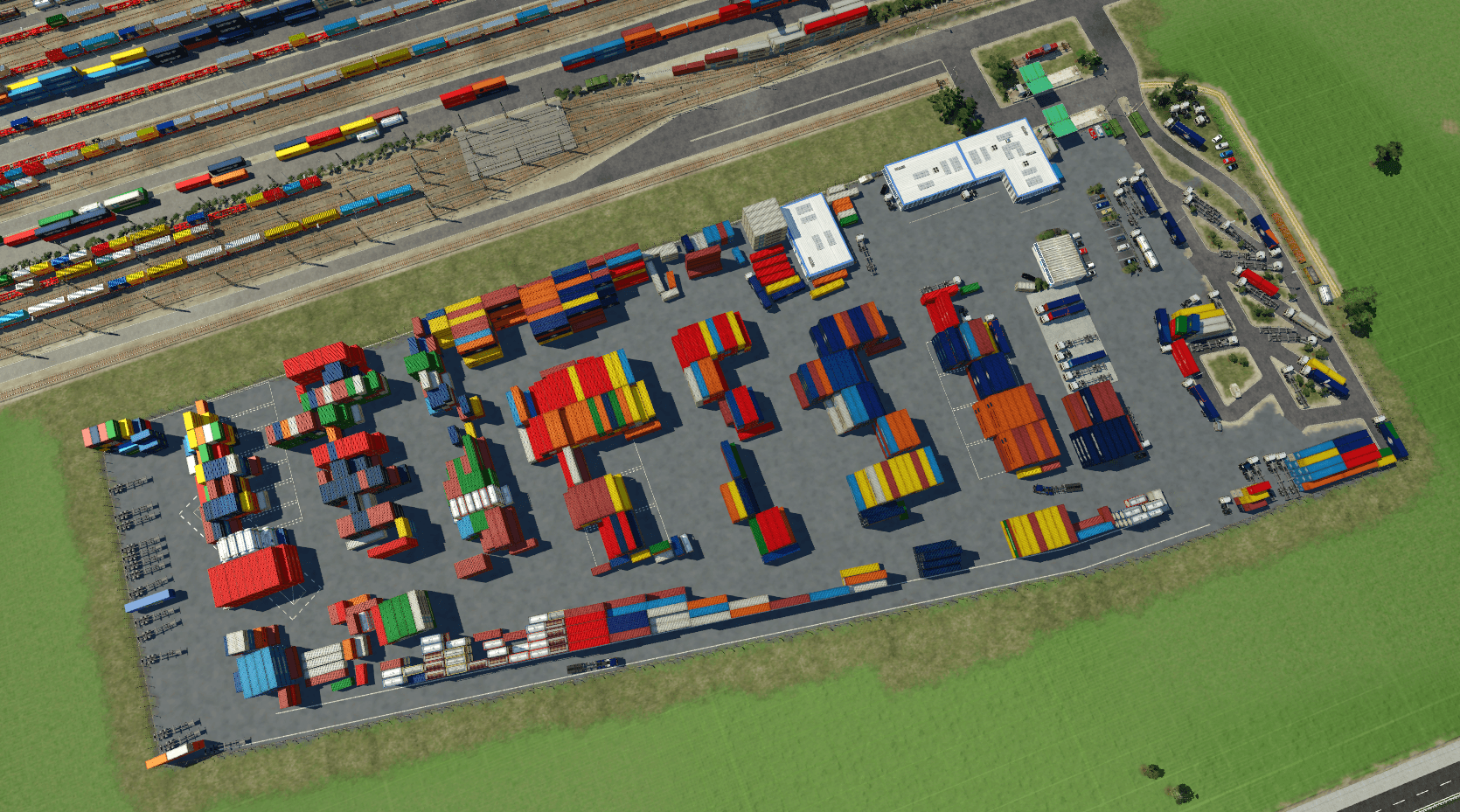 Containerterminal Vogelperspektive