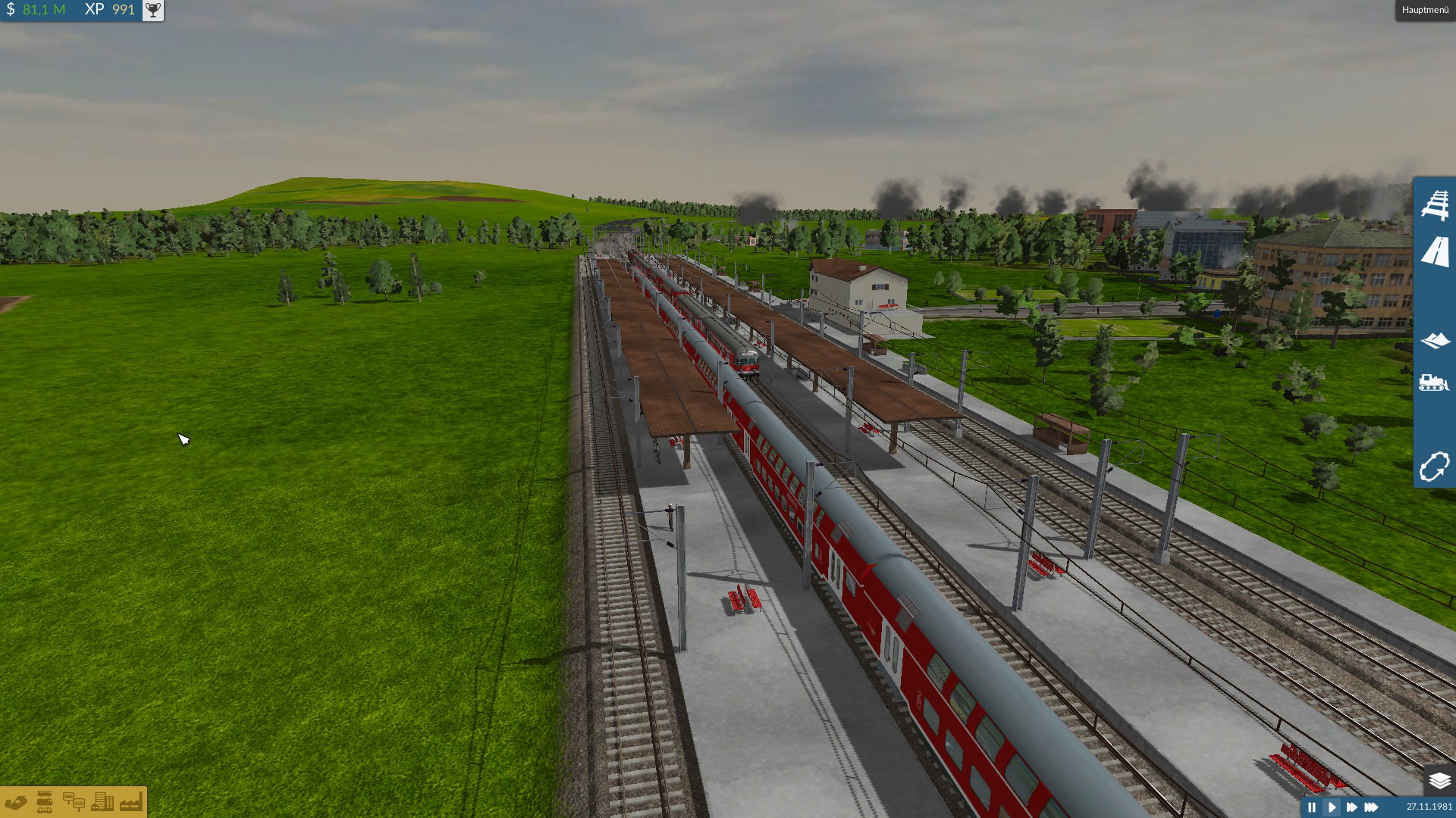 Regionalbahn und Regionalexpress im Bahnhof