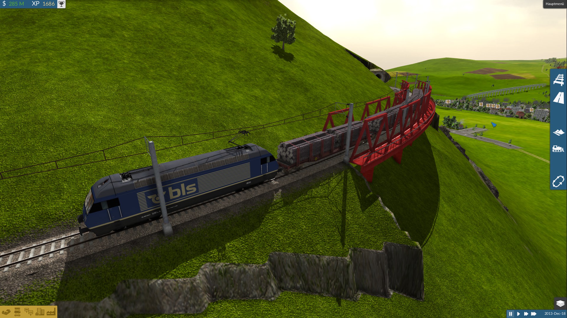 BLS Re 465 mit Holz Waggons