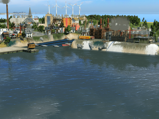 Alter und neuer Industriehafen der Hallig