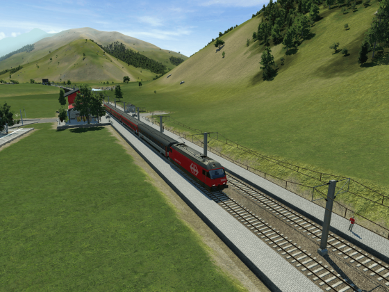 Train  on His Way   to  Bellinzona