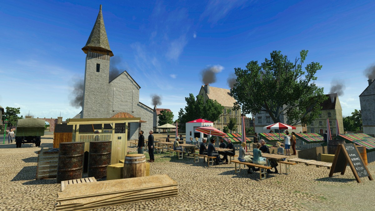 Romantisches Dorf mit Markt