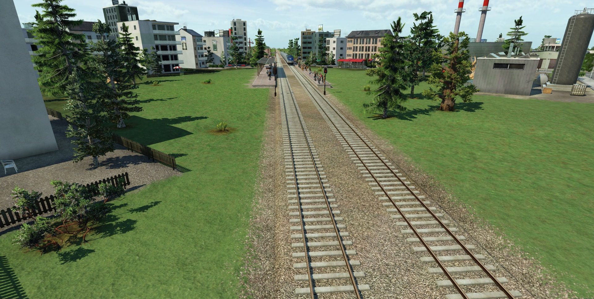 Amtrak pulling into station