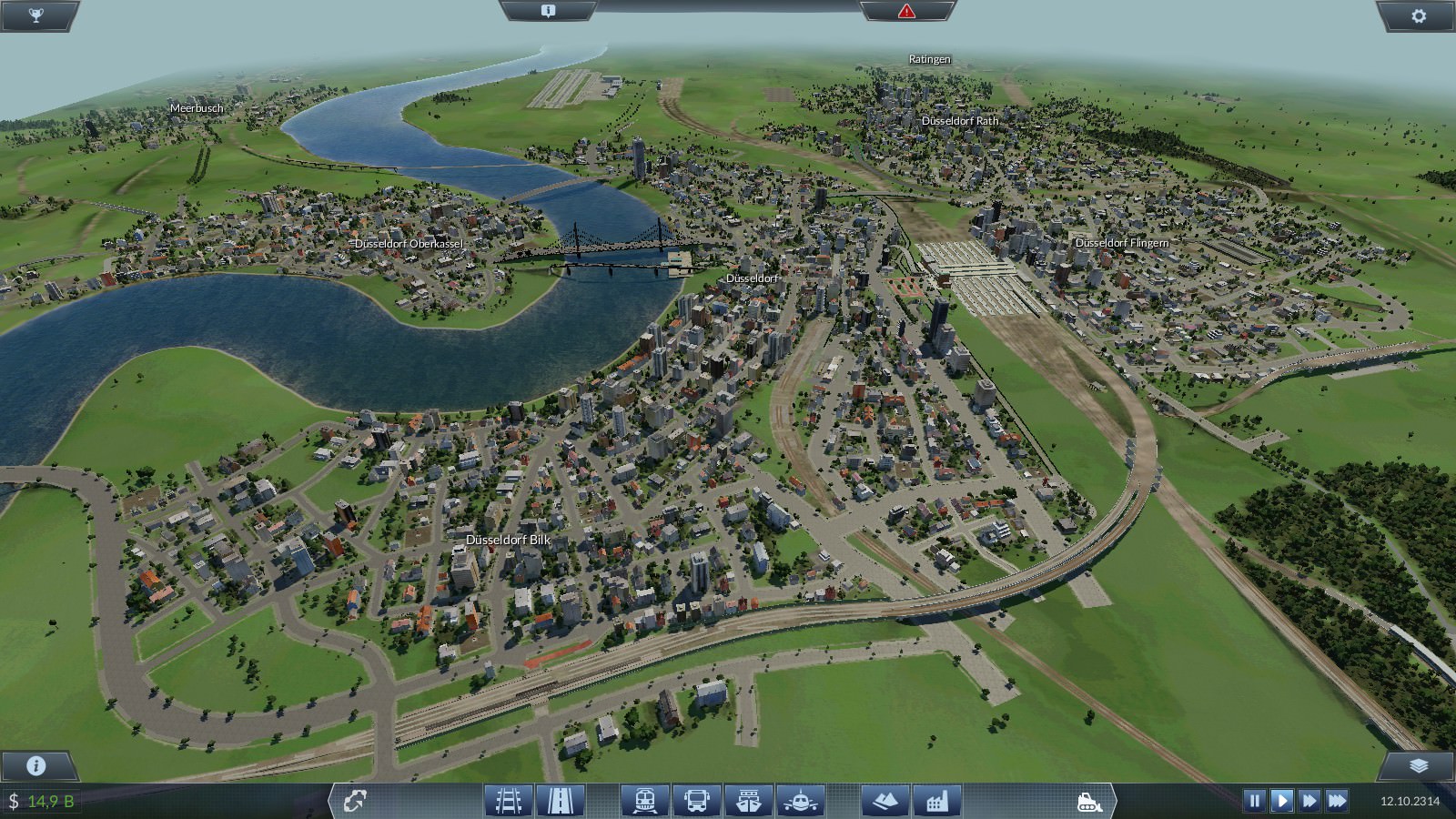 Anordnung der Städte für U-Bahnen 3