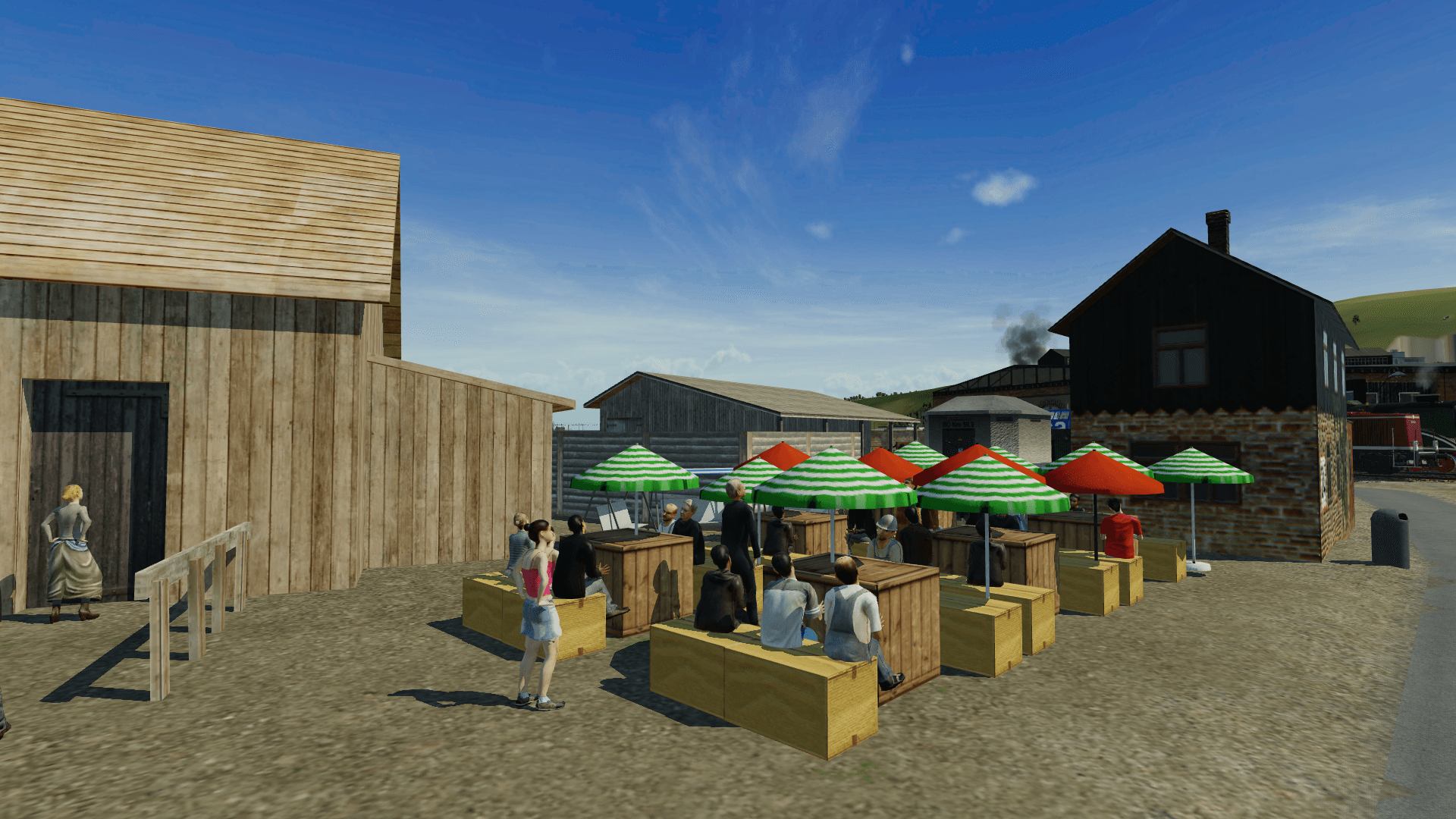 Biergarten im Bahnmuseum