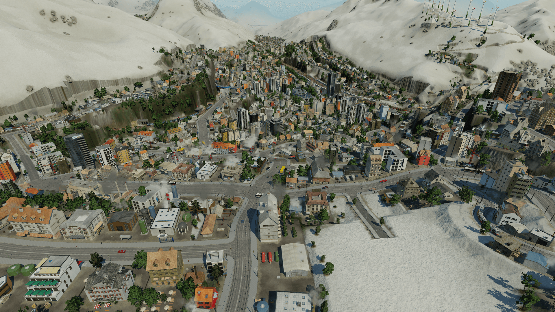 Fiktives Andermatt in der Totalen