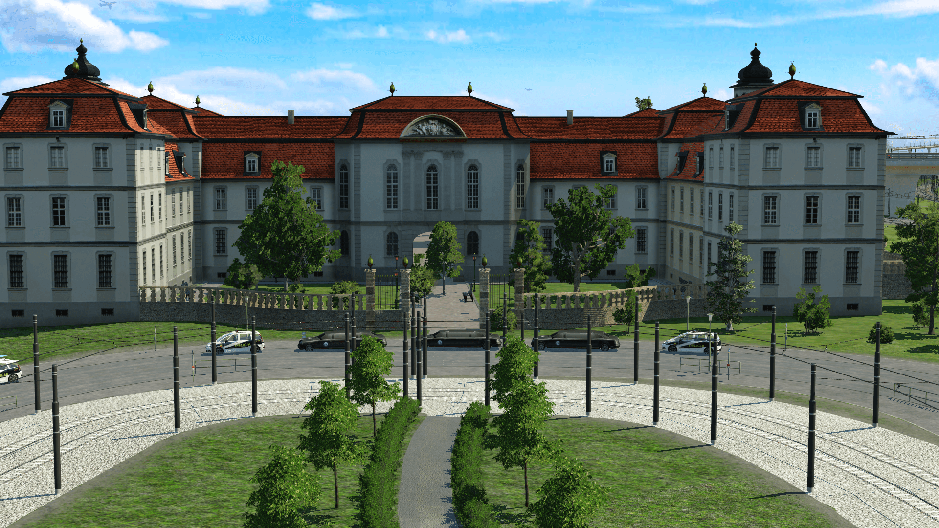 Kanzlerlimusinen vor dem Schloss