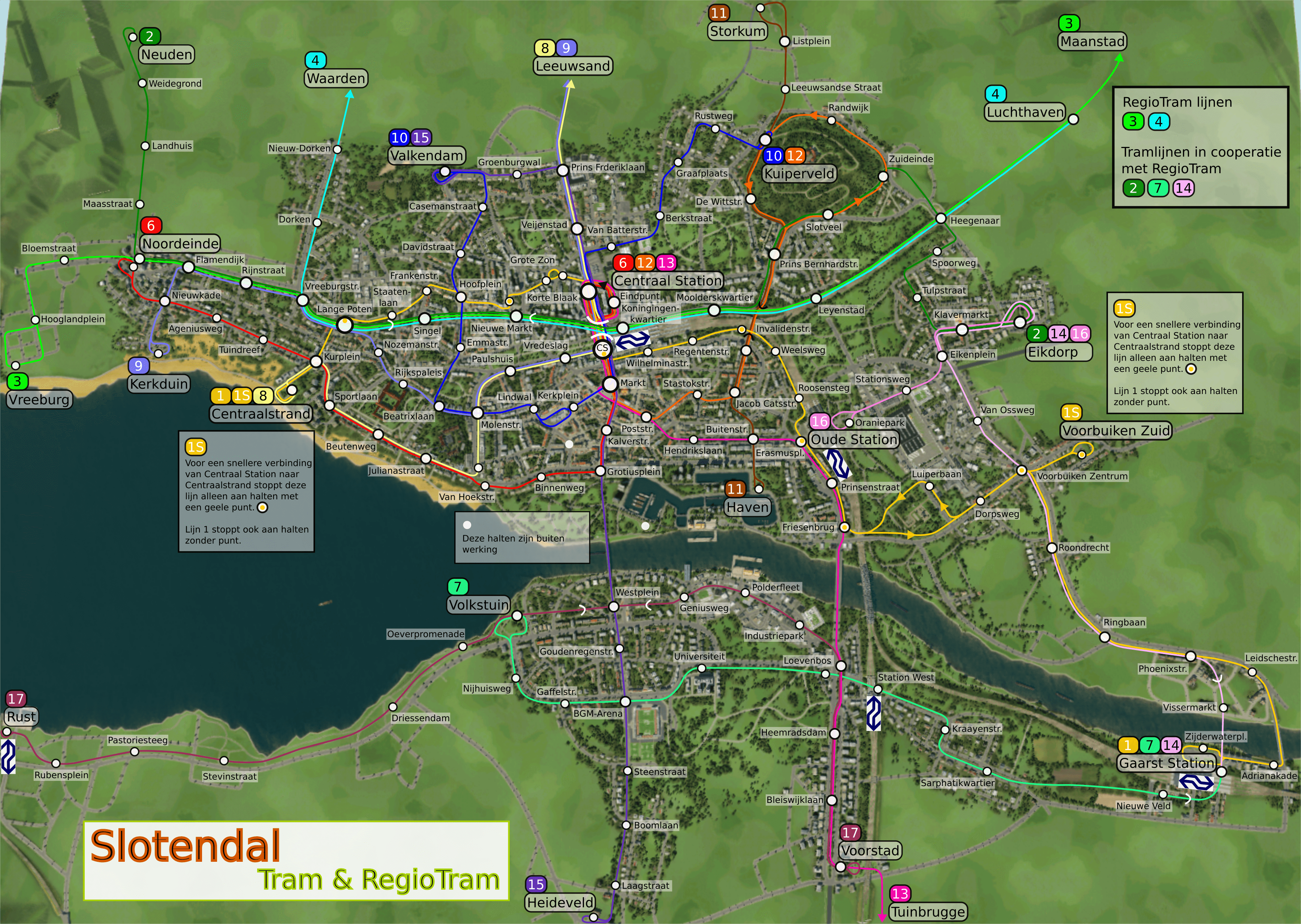 Netzplan Slotendal - Tram & RegioTram