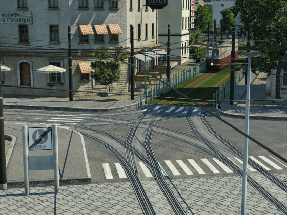 Tram in der Altstadt