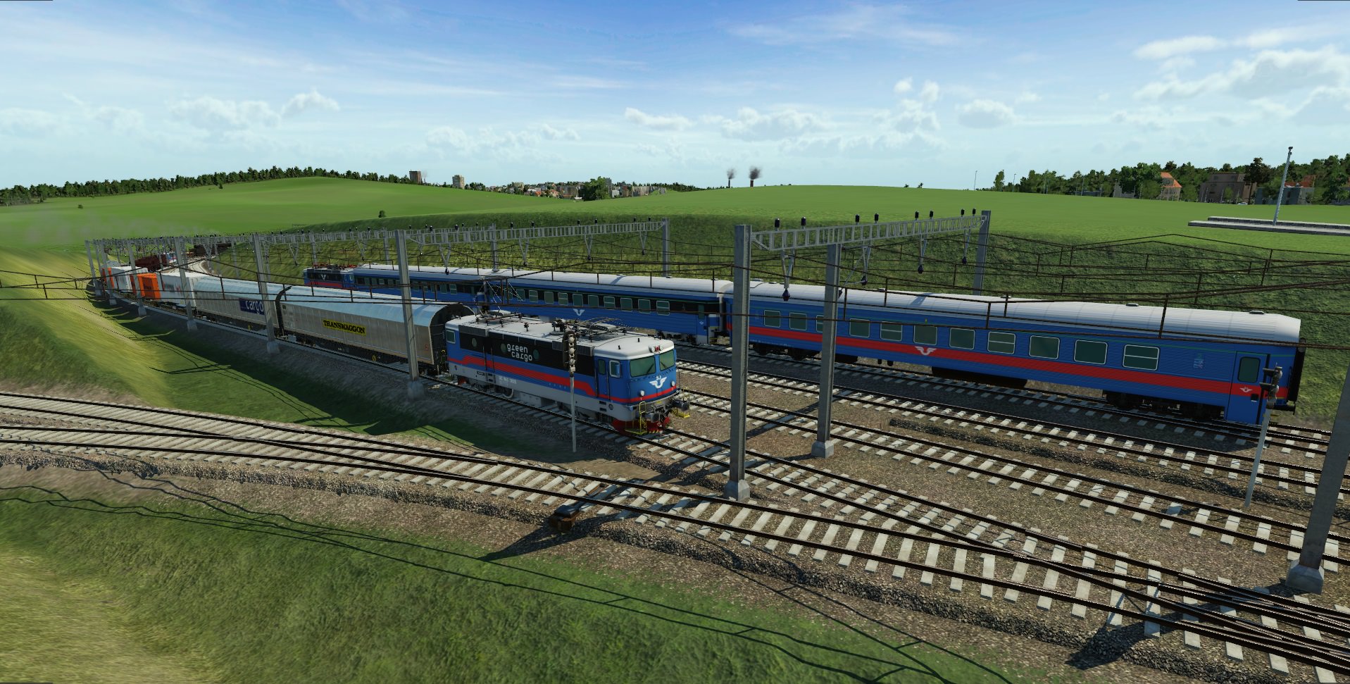 Rc locomotives on the line