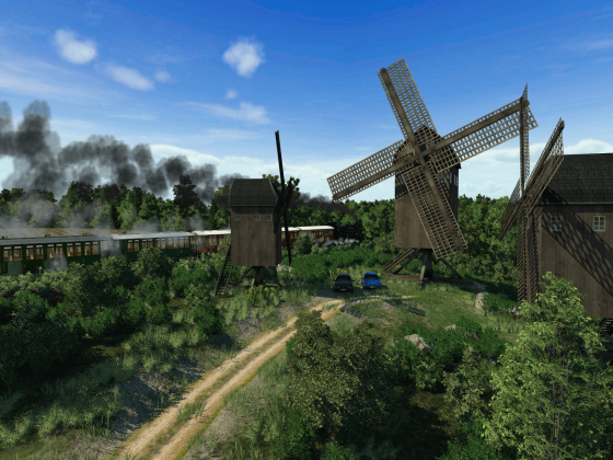 Windmühlen an der Museumsbahn