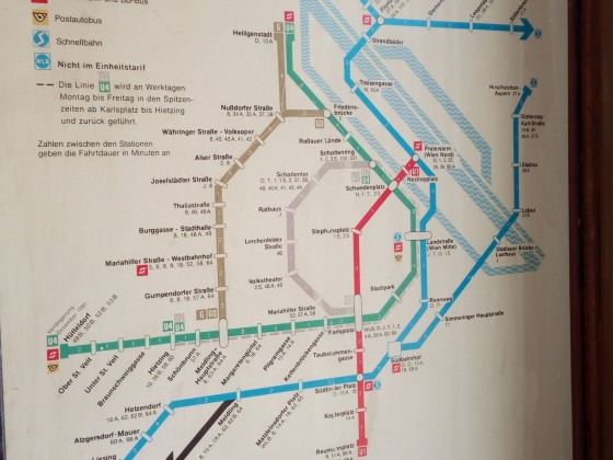 Alter Stadtbahnplan in der 3. Stadtbahngeneration. Fotografiert am U-Bahn Tag 2018.
