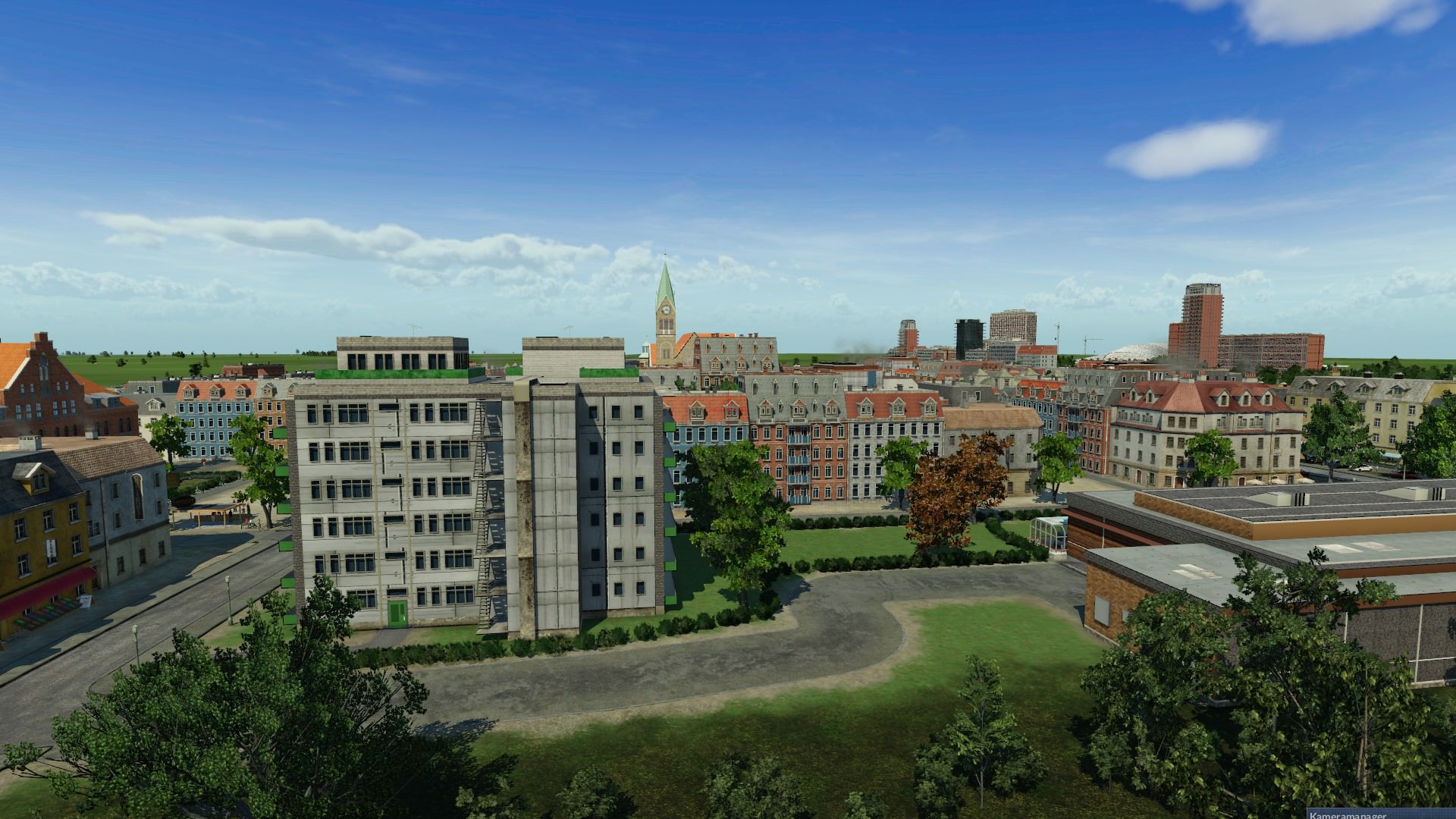 Blick von der S-Bahn auf Altstadt und Neubau-/Bahnhofsviertel
