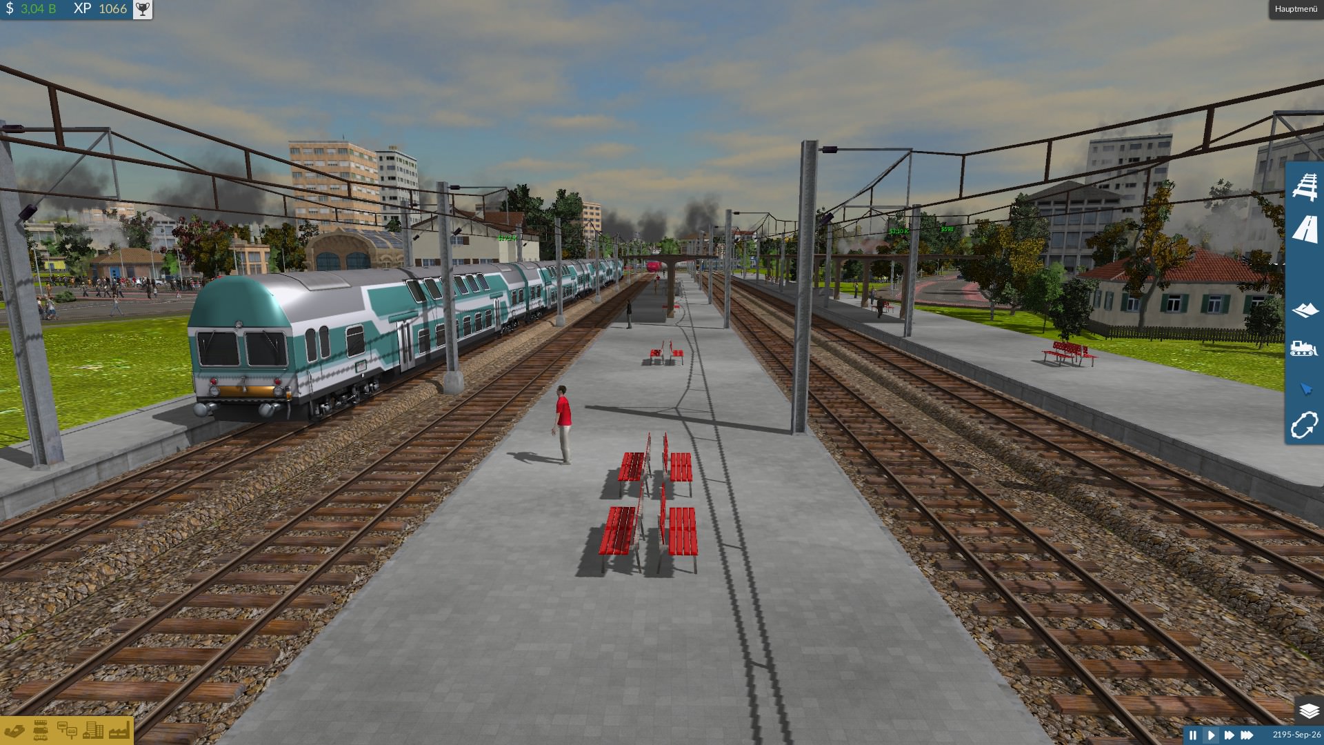 erster Umbau von 2 auf 4 Gleisbahnhof
