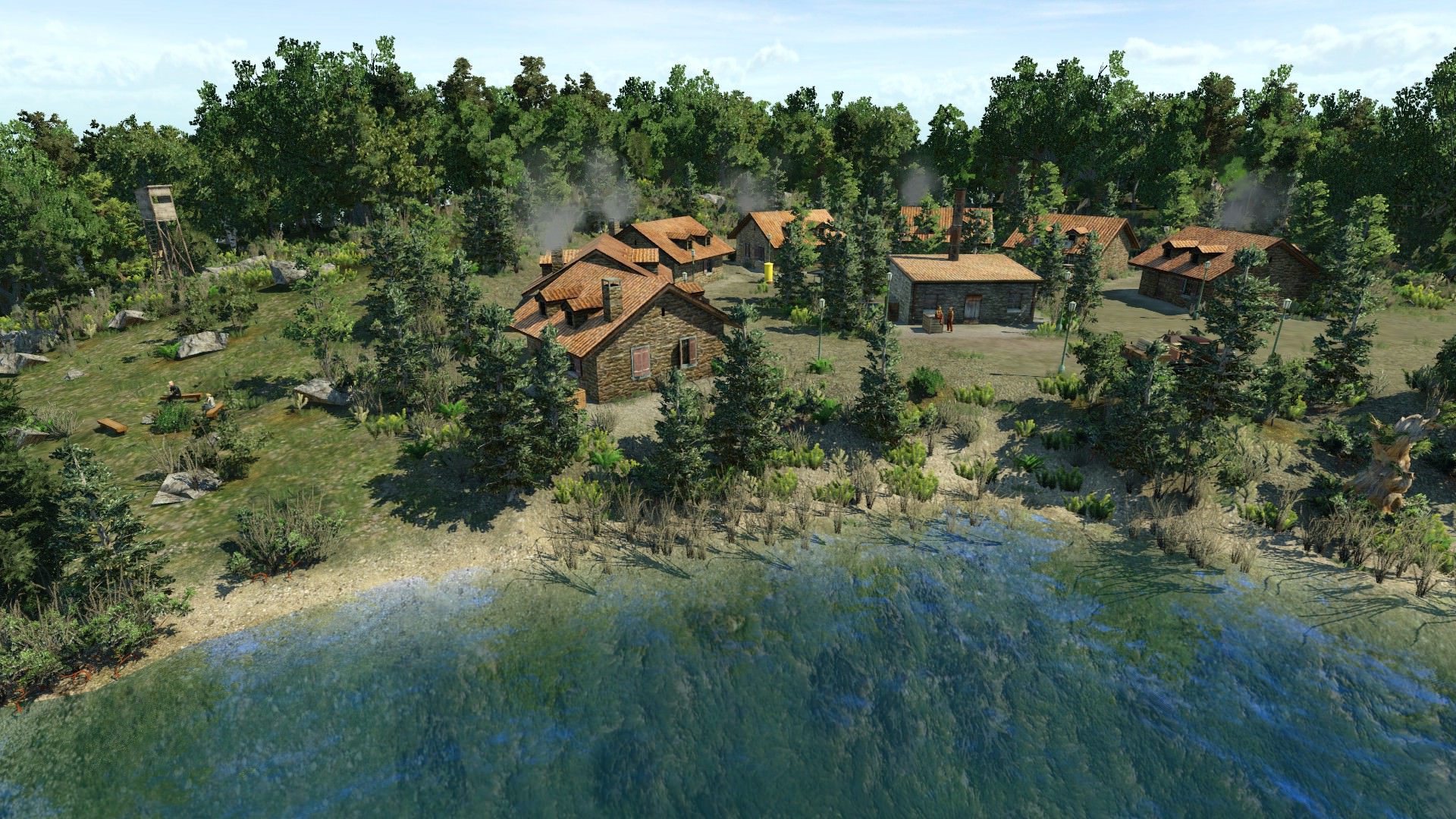 kleines Dörfchen am See