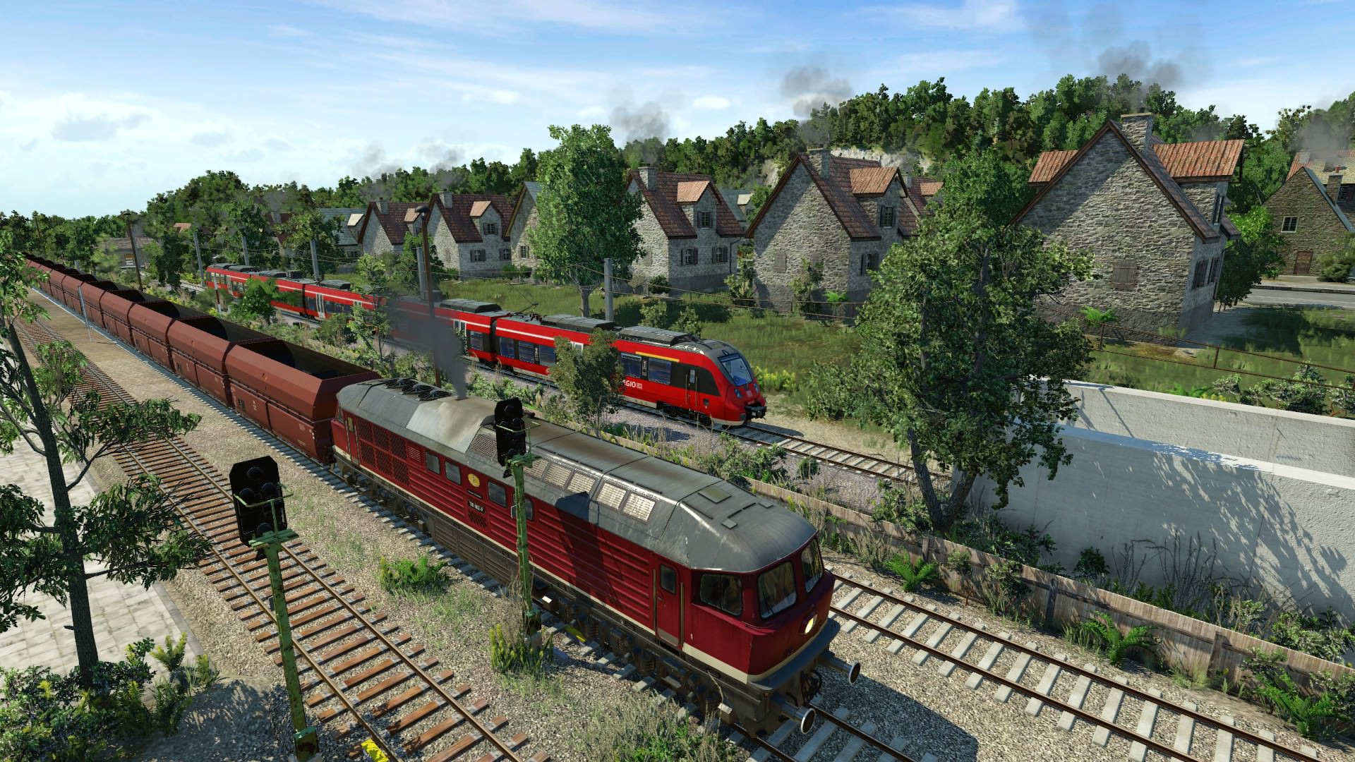 Gemeinsam verlassen sie den Bahnhof