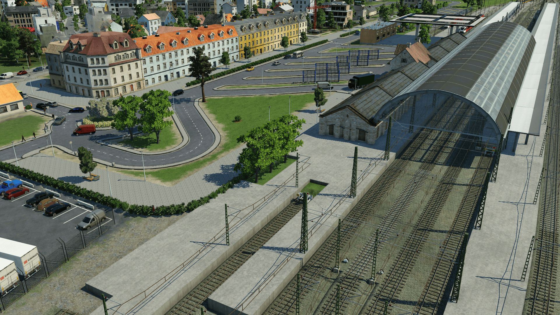 Bus station in front of the train station