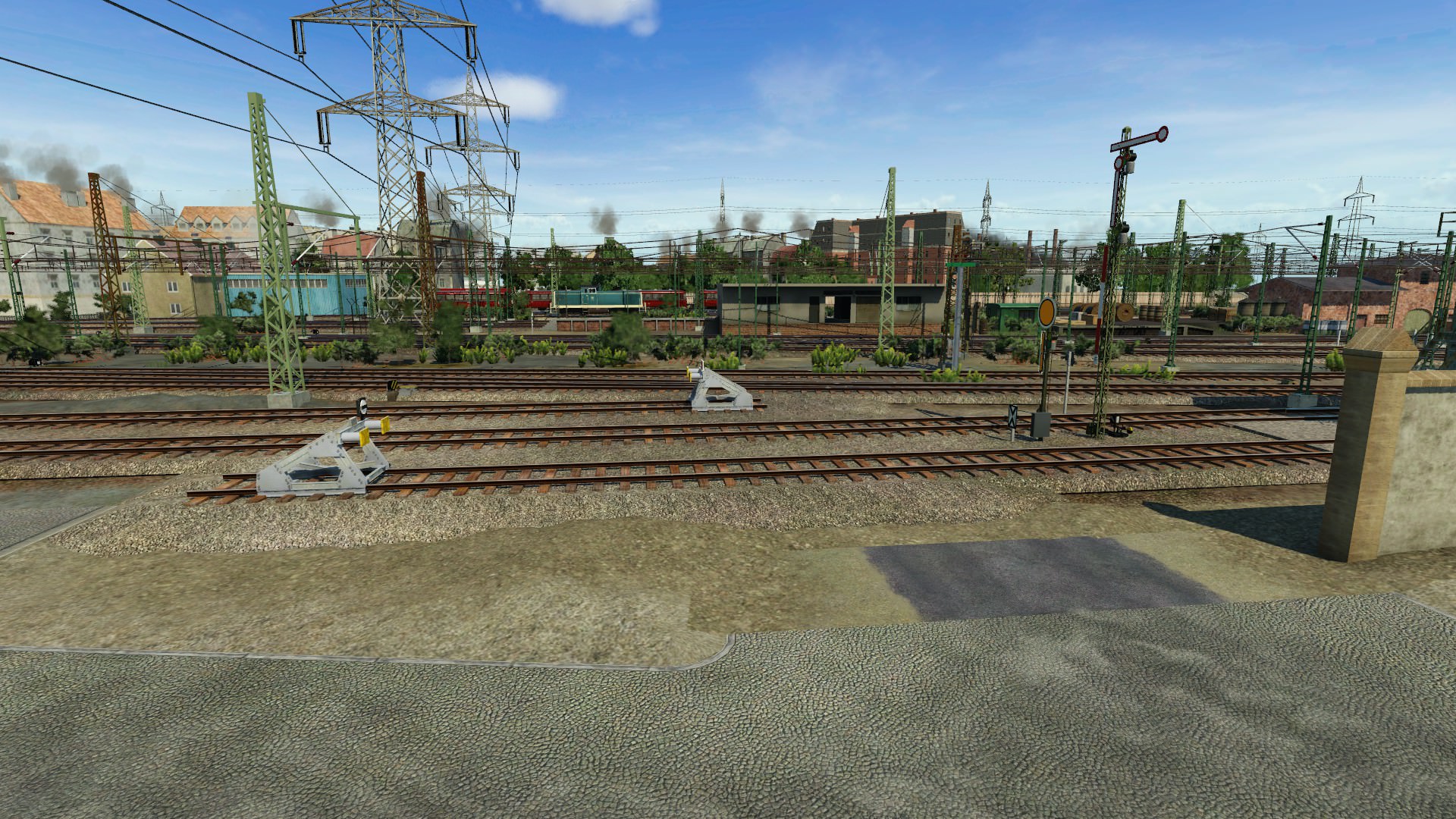 Blick über die Gleisanlagen im südlichen Bahnhofsvorfeld von Heistenbach
