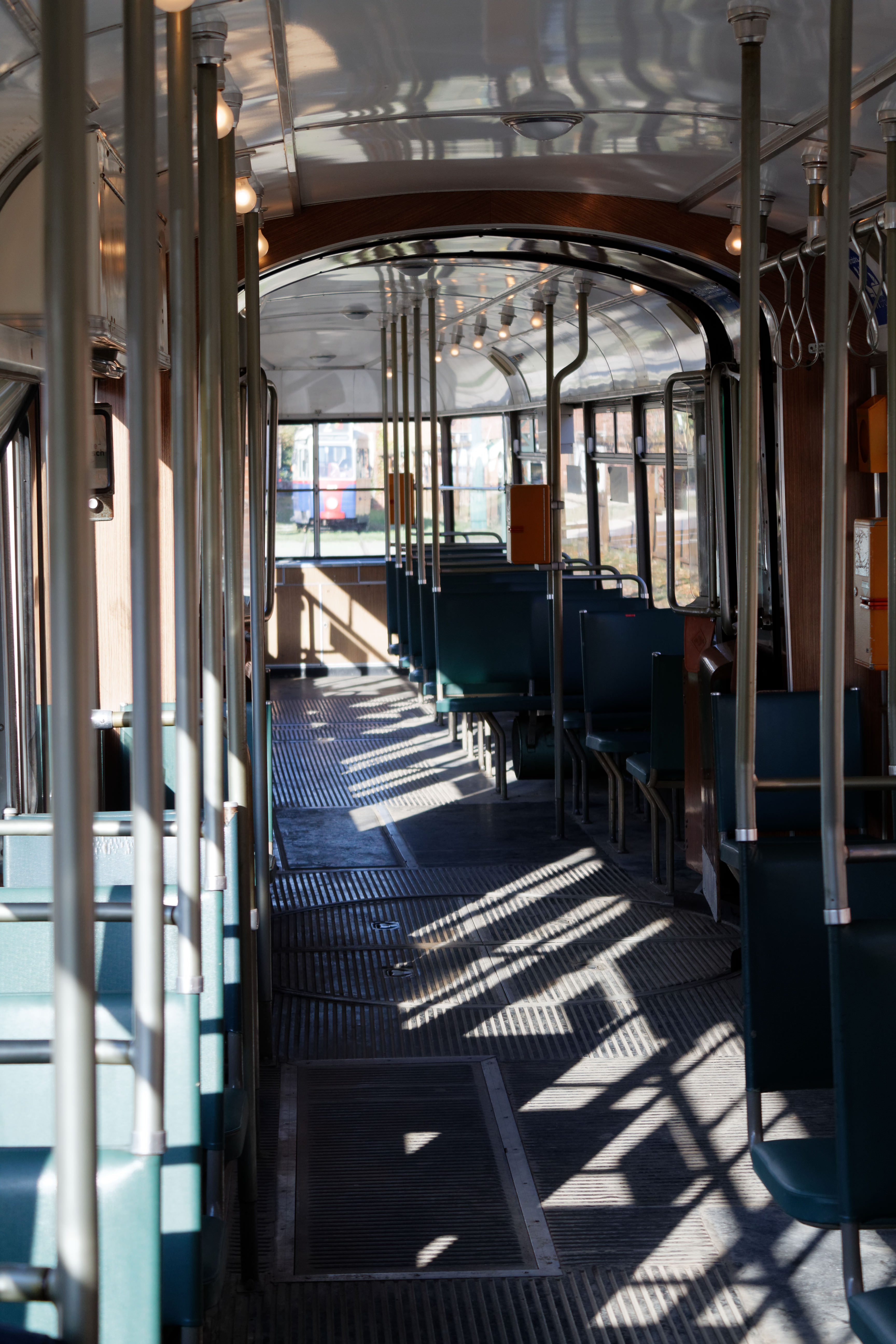 Blick nach hinten im Fahrschul-Triebwagen
