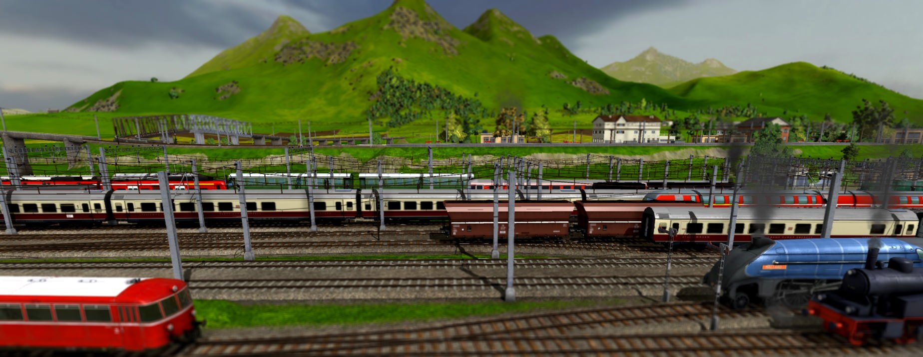 Züge auf dem Bahnhofsvorfeld Worthing