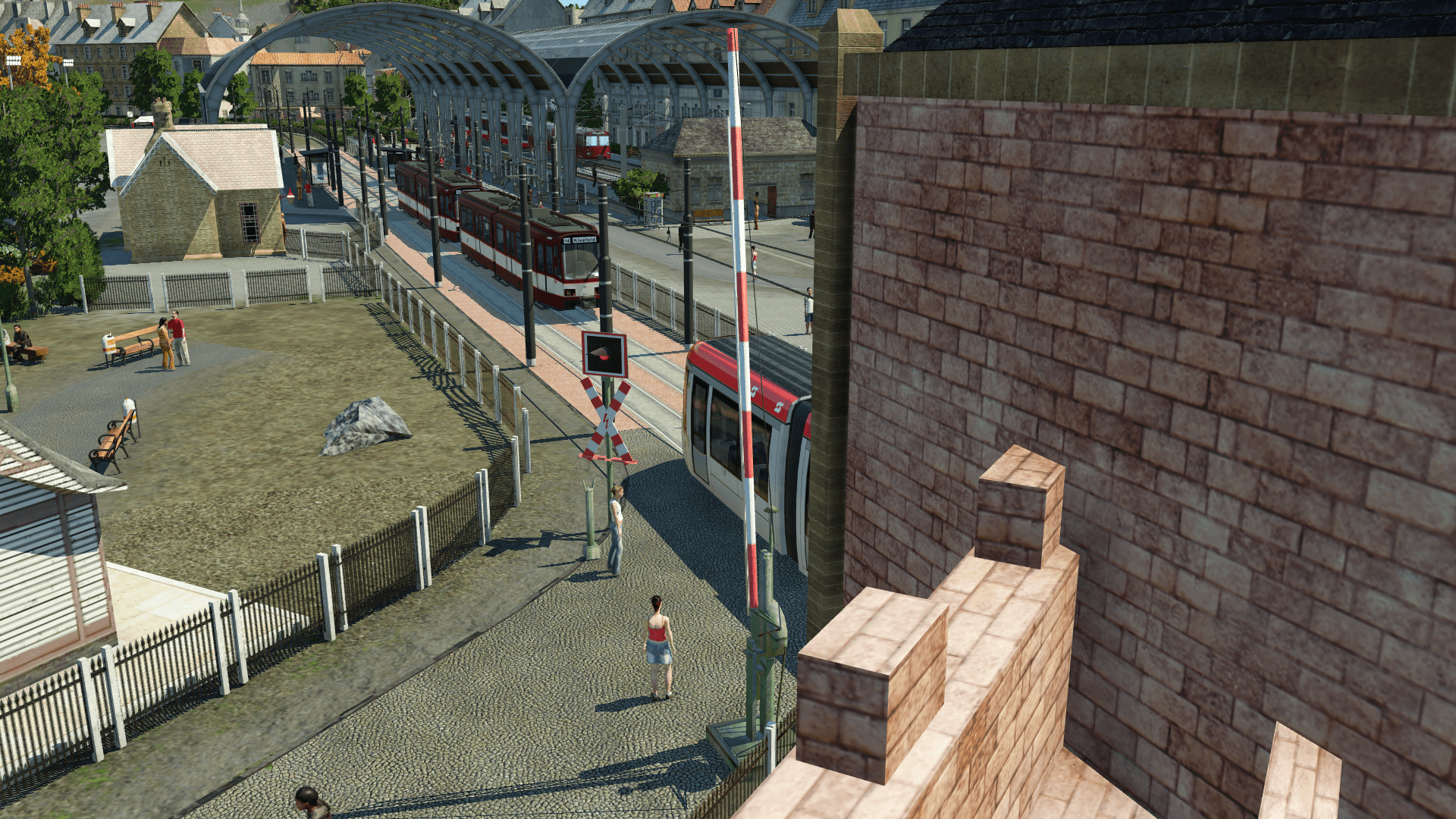 Tram-Bahnübergang in der Innenstadt