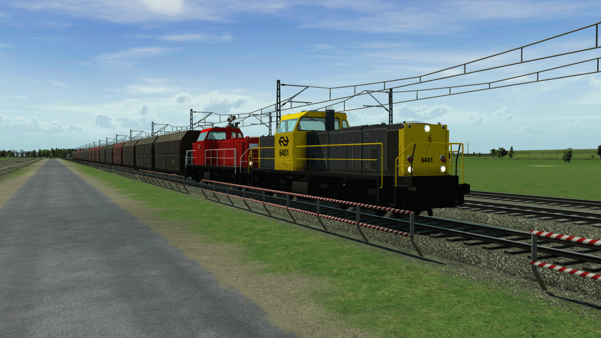 A Pair 6400's pulling a heavy goods train