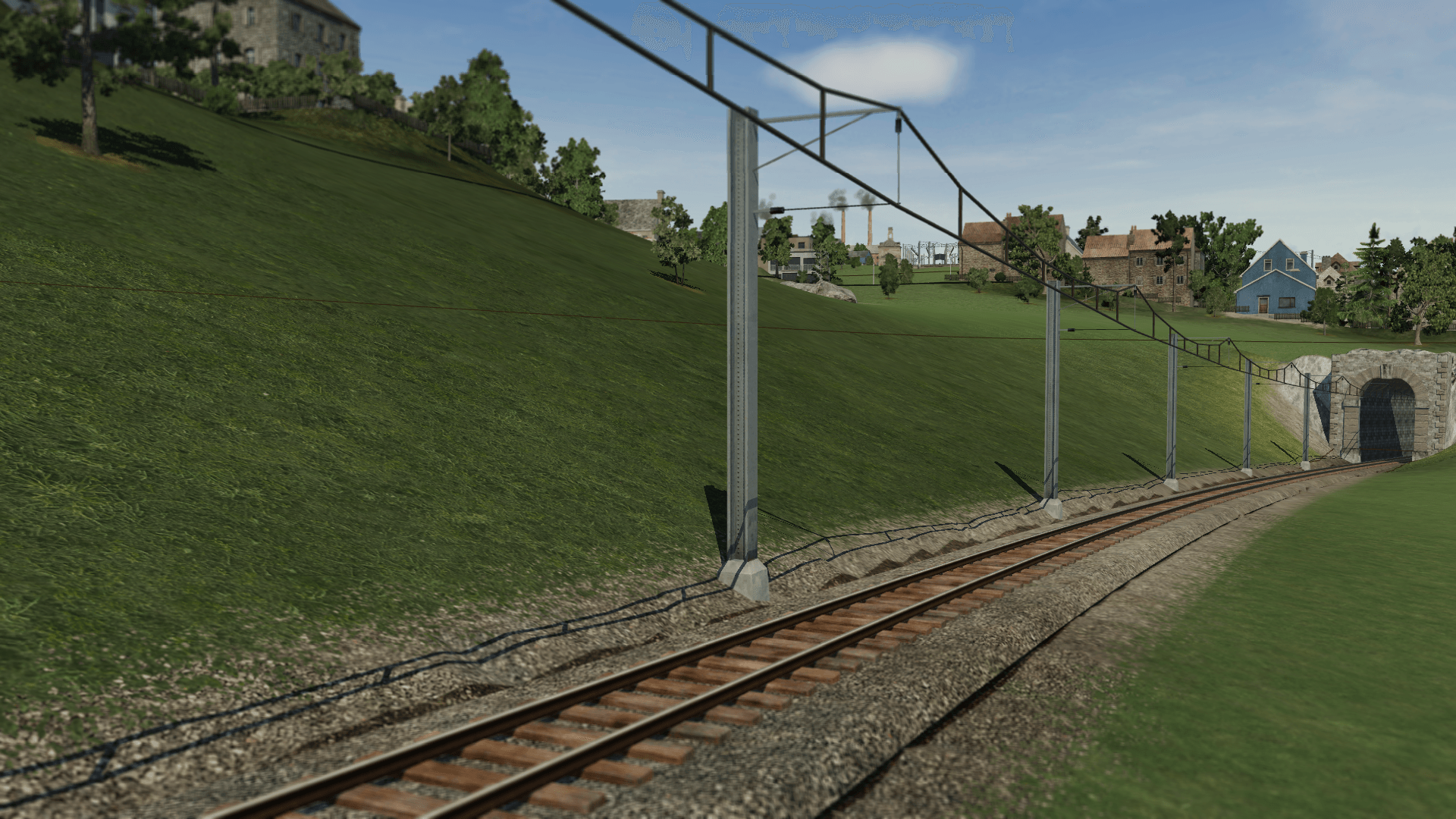 Zahnstange müsste man haben. Blick hoch zum Bahnhof Bottenwil
