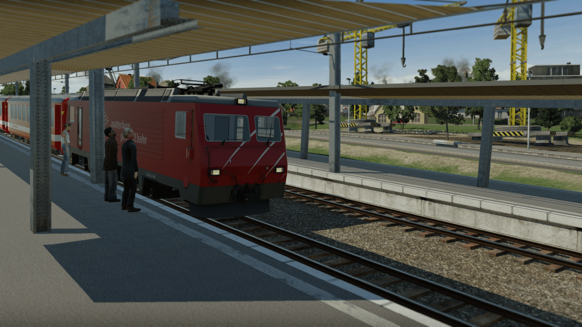 FO Regio im neuen Bahnhof "Reiden Dorf" mit dem alten im Hintergrund