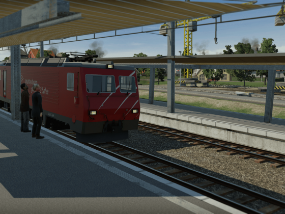FO Regio im neuen Bahnhof "Reiden Dorf" mit dem alten im Hintergrund