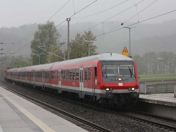 Ankunft in Fornsbach mit einem RE nach TSHT(Schwäbisch Hall-Hessental)