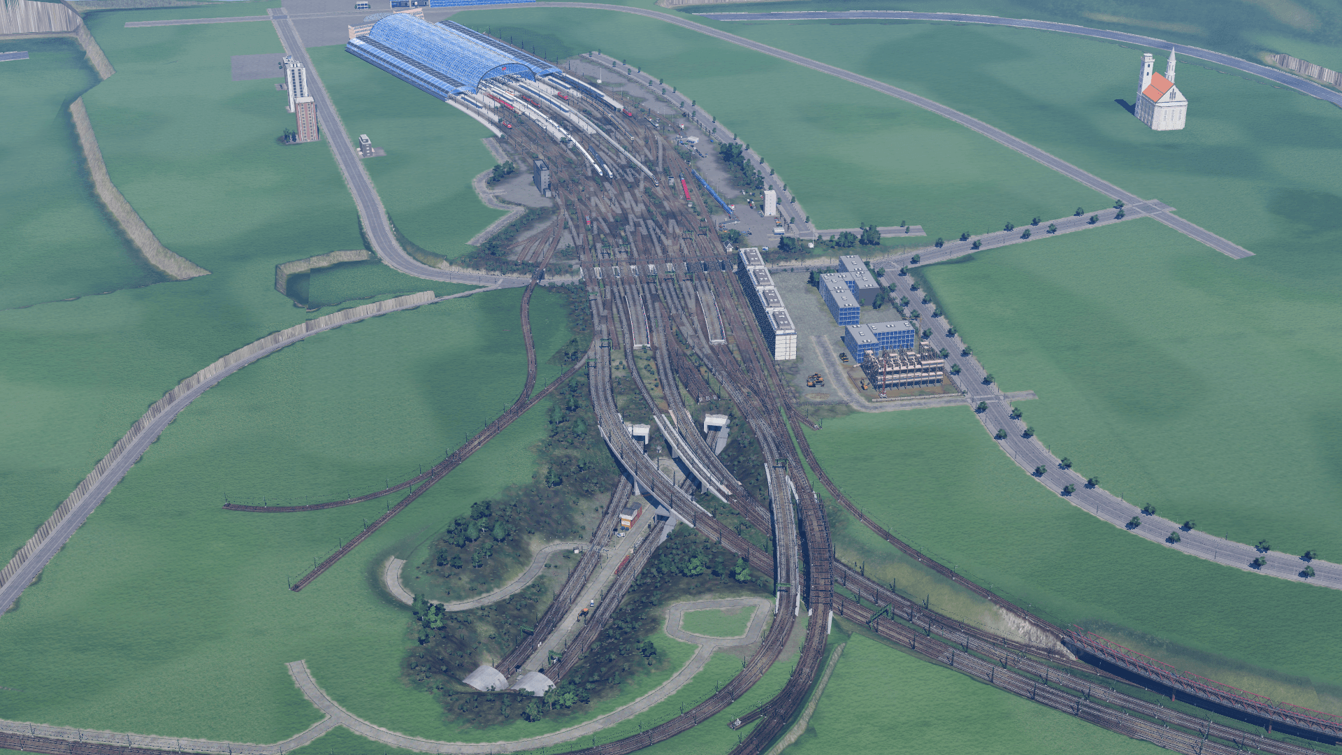 Der Kopfbahnhof von Hemden (fiktiv)