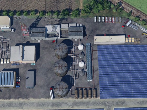 Luftbild Infrastruktur Solarkraftwerk